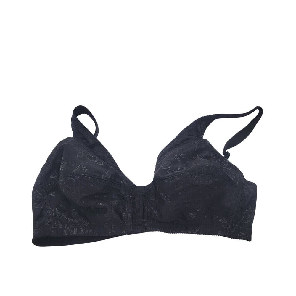 Gelmart Essentials Black Floral Embossed Soft Cup Wire Free T-Shirt Bra Size 36C